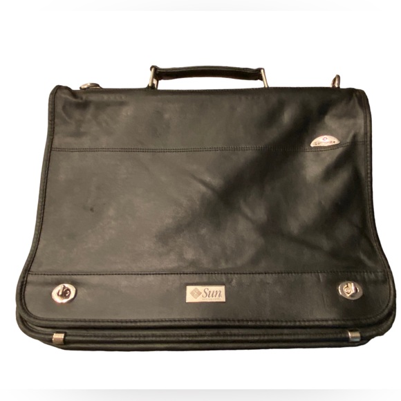 Samsonite Other - High End Black Leather SUN Microsystems Employee Briefcase Laptop Bag NICE